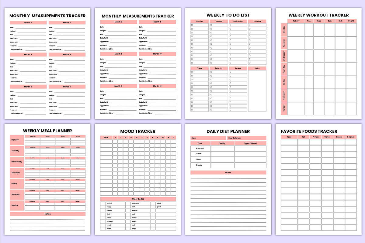 2026 Health & Fitness Journal Canva, a Stationery Template by Mustafiz (Photo 6 of 10)