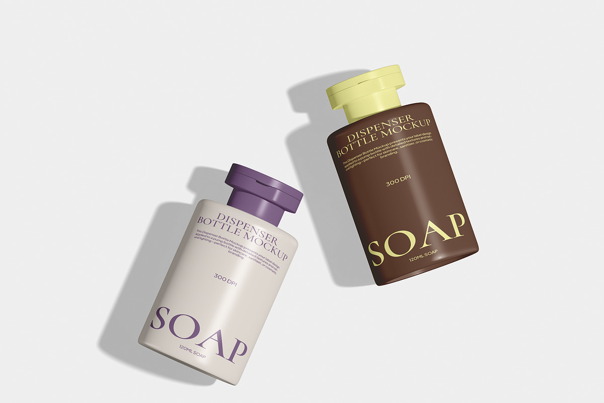 120ml Soap Dispenser Bottle Mockup, a Packaging Mockup by Unerispace (Photo 4 of 5)