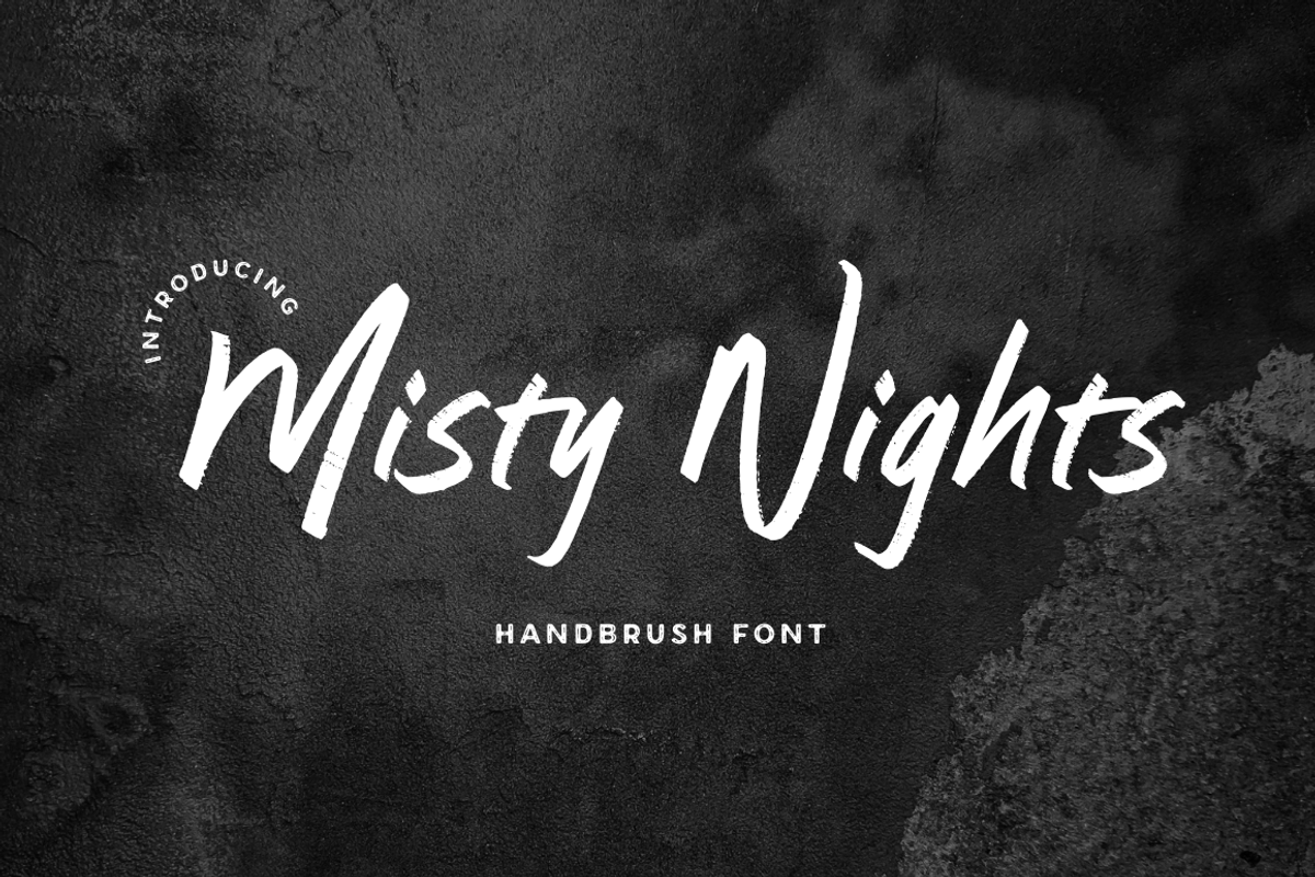Misty Nights - Brush Font, a Handwritten Font by Sronstudio (Photo 1 of 10)