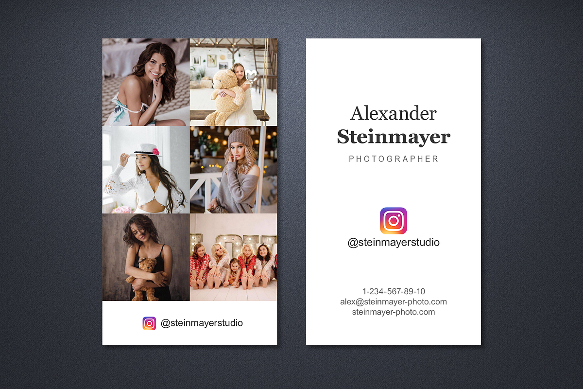 Instagram Business Card Template PSD, a Business Card Template by ElephantArts (Photo 2 of 7)
