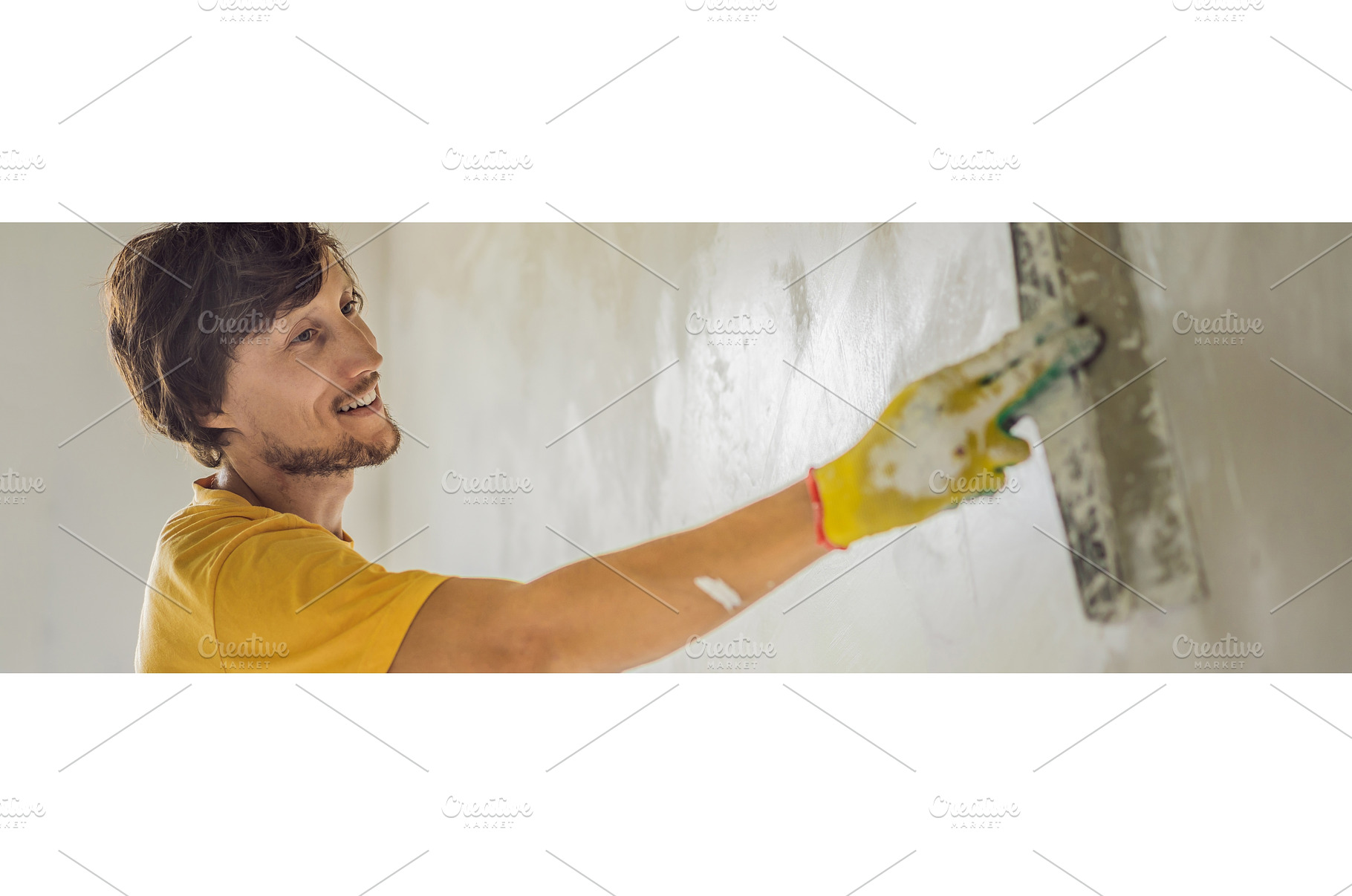 Plasterer home improvement handyman, an Industrial Photo by Elizaveta Galitskaya