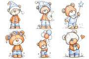 Whimsical Cute Teddy Bear Clipart, an Illustration by Pixels.Craft (Thumbnail 6 of 6)