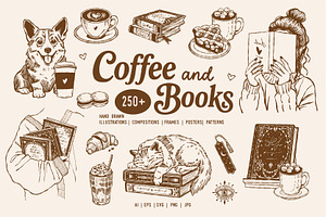 Coffee & Books Bookish Vector Set