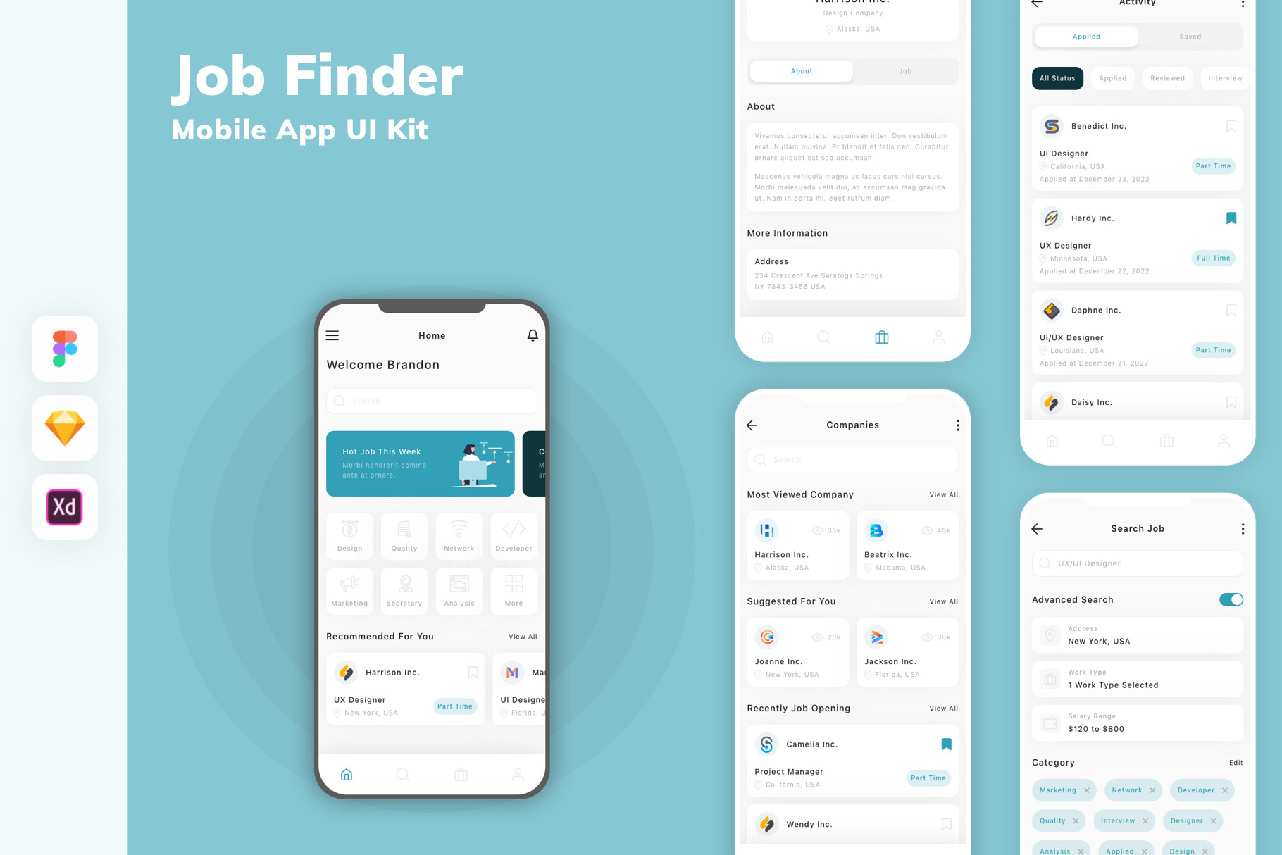Job Finder Mobile App UI Kit, an UI Kit Template by uicube