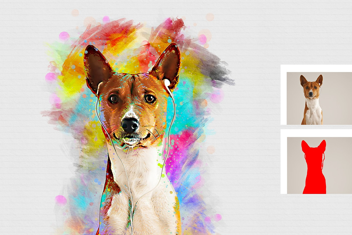 Pet Watercolor Art Plugin, an Action Add-On by MRI STUDIO (Photo 9 of 15)