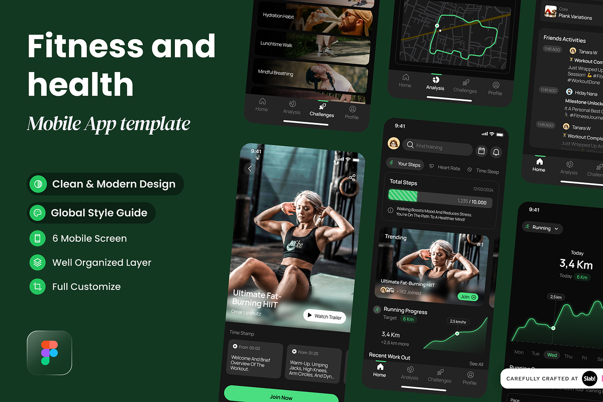 Fitness and Health Mobile App, a Websites & App Template by SLAB! Design (Photo 1 of 4)