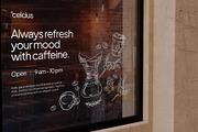 Cafe Window Glass Mockup, an Advertising Mockup by SLAB! Design (Thumbnail 5 of 6)
