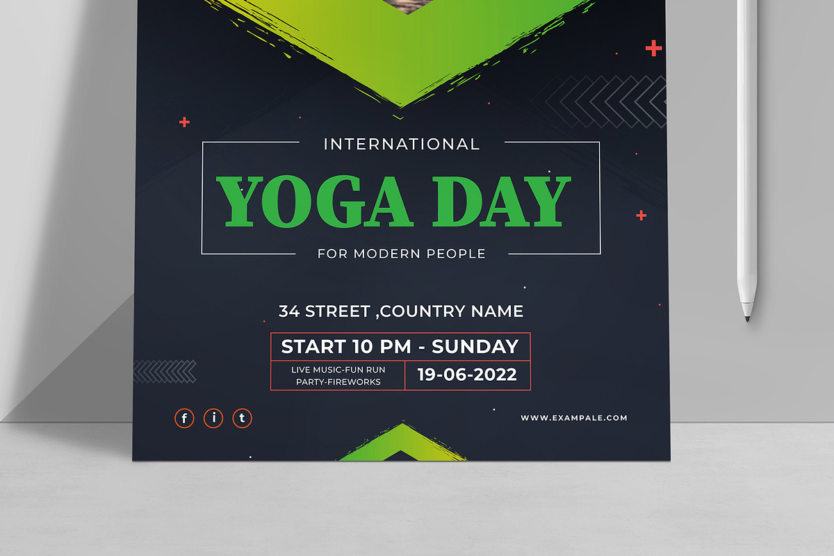 International Yoga Day, a Stationery Template by MightyDesign (Photo 3 of 6)