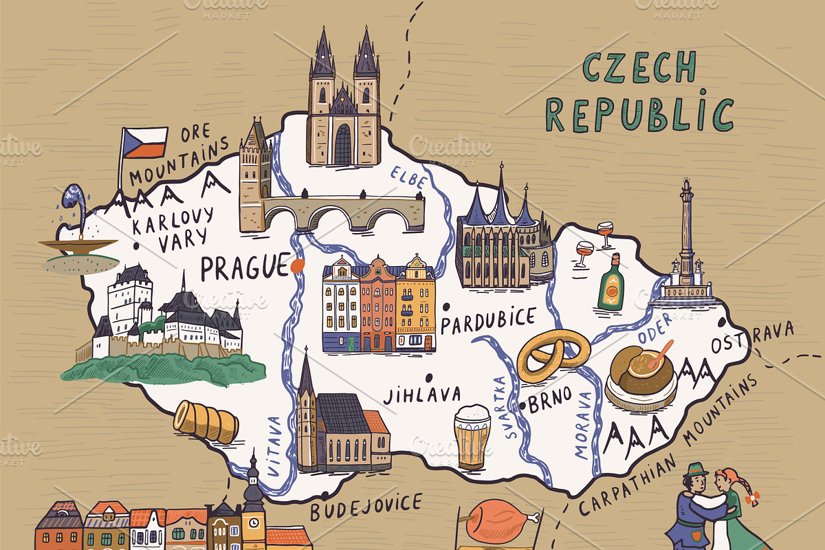 Czech Republic Map, an Illustration by GooseFrol (Photo 2 of 9)