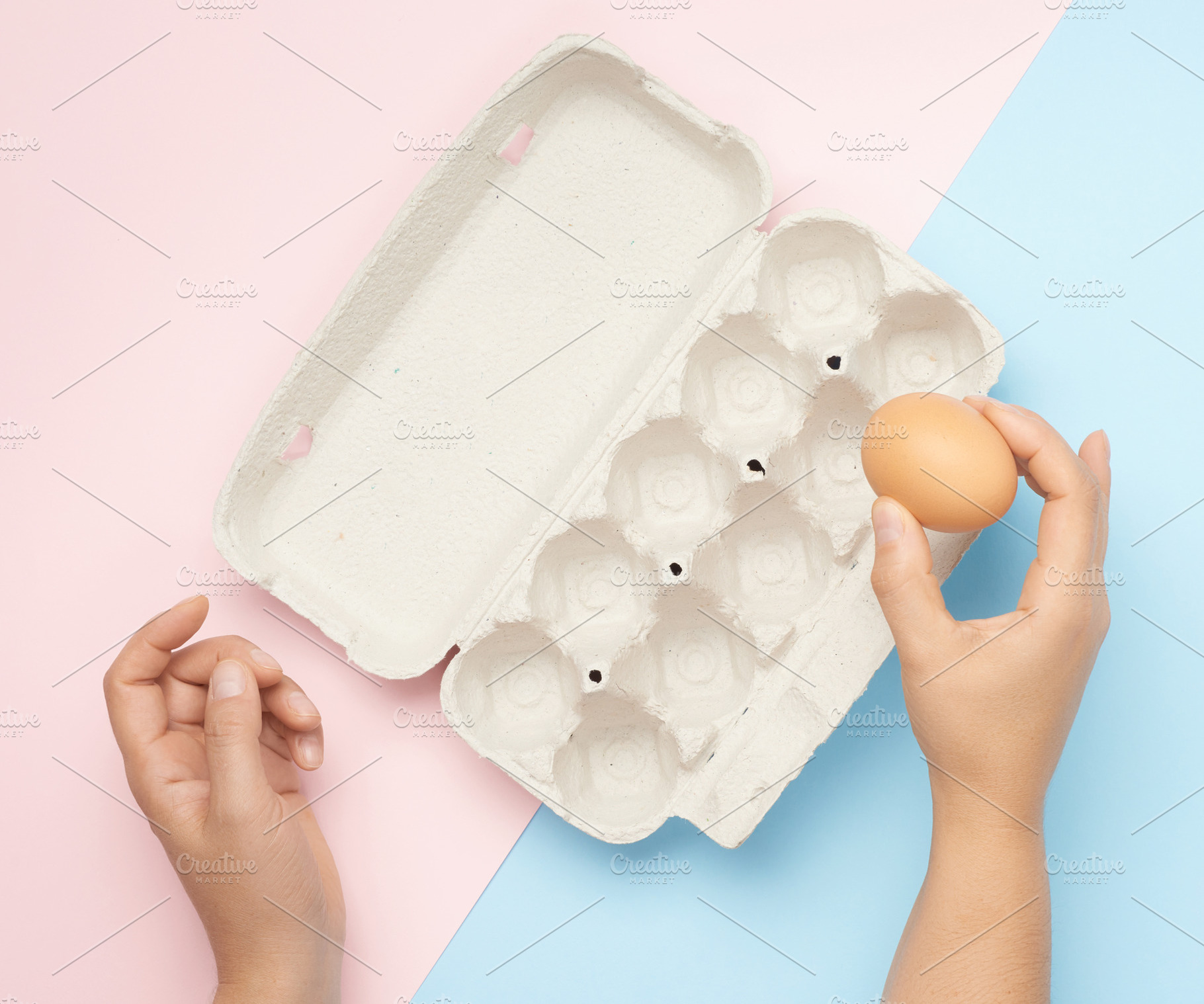 Hand hold whole brown chicken egg an featuring hand, hold, and animal, a Food & Drink Photo by ndanko