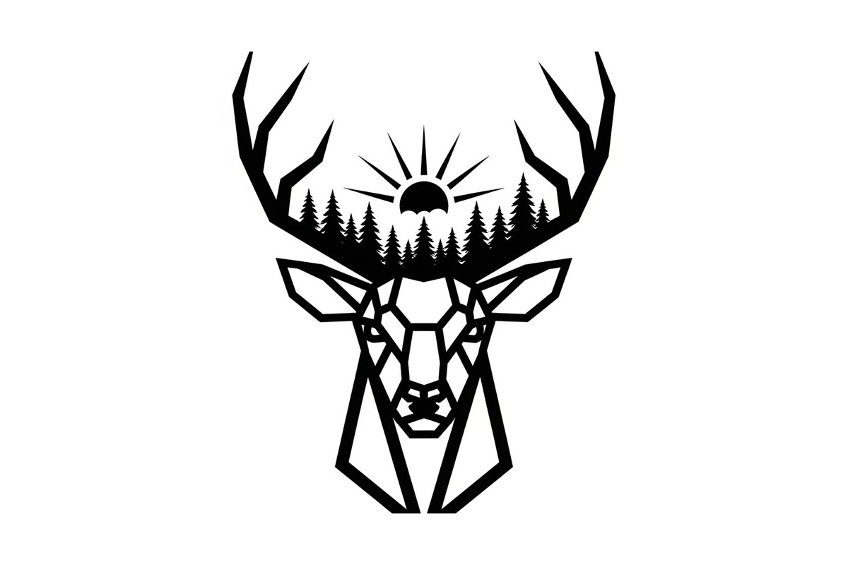 Artistic Geometric Deer Head Bundle, an Illustration by yasushie (Photo 27 of 31)