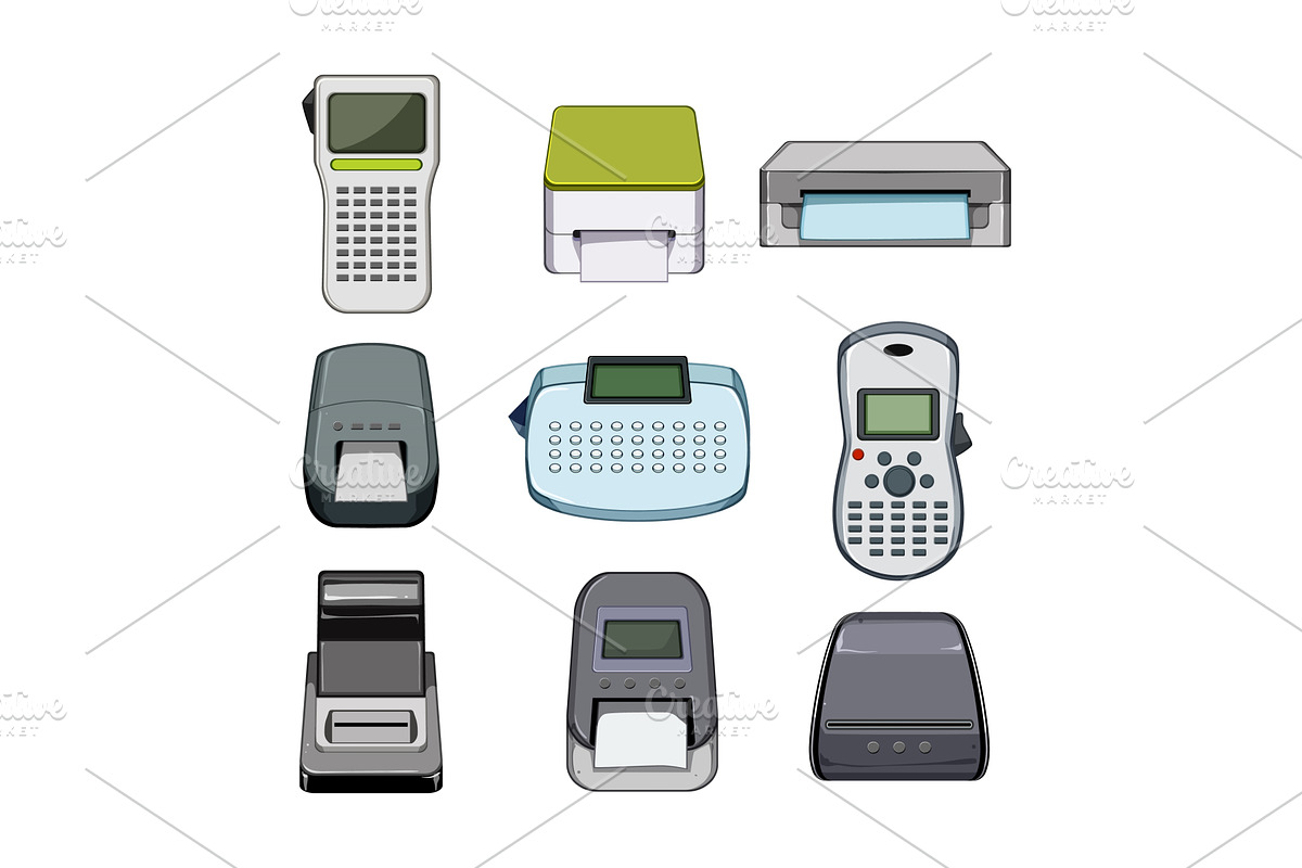 label printer set cartoon vector, an Object Illustration by pikepicture