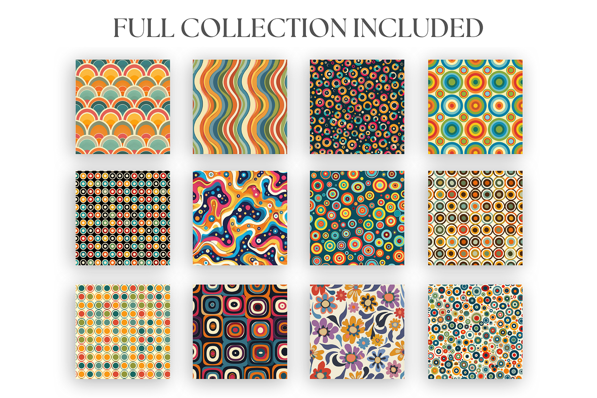 Retro Groovy Patterns, a Pattern Graphic by Artful Assets Boutique (Photo 2 of 4)