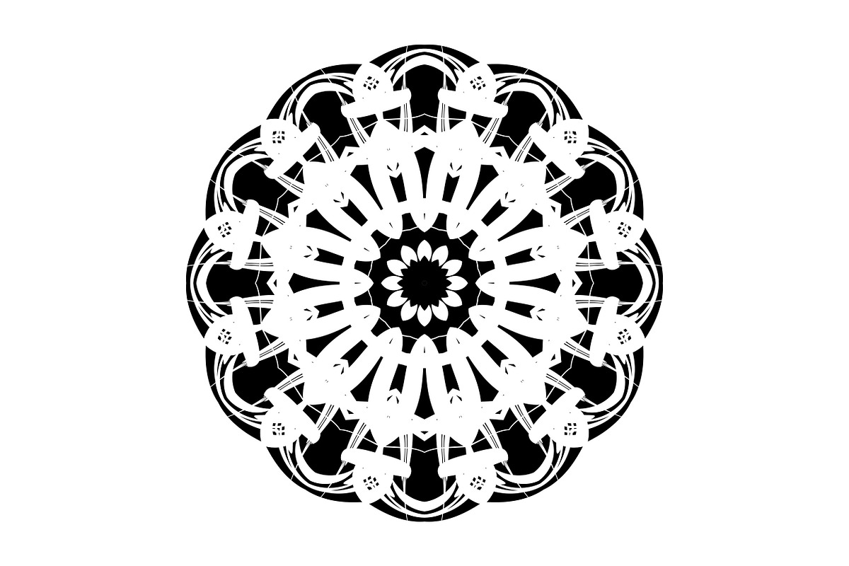 Ornamental Black White Mandala Pack, a Decorative Illustration by NJ Himel (Photo 13 of 103)