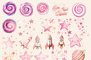 Pink Outer Space Clipart Pack, a Person Illustration by Daring Digies (Thumbnail 2 of 10)