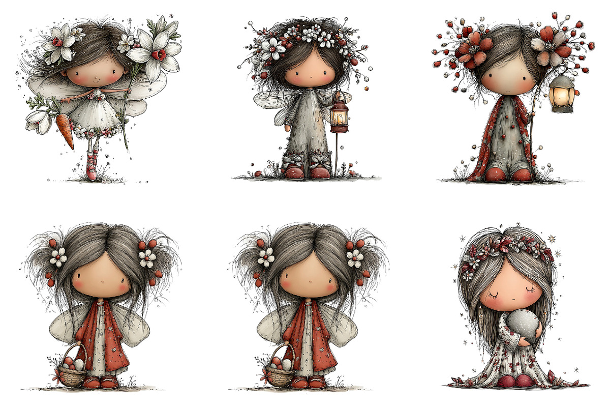 Whimsical easter fairy clipart, an Illustration by CreationArt (Photo 7 of 7)
