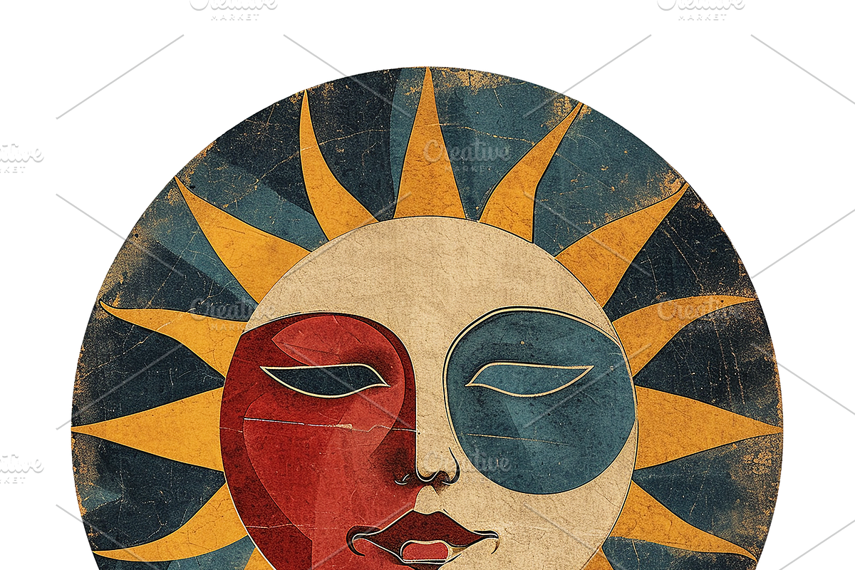 Sumo Collection · The Moon + The Sun, a Decorative Illustration by milatovar (Photo 5 of 15)