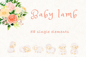 Baby Lamb Nursery Clipart