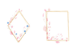 Elegant watercolor floral frames, a Texture Illustration by okskukuruza