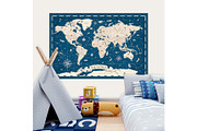 Kids World Map Vintage Vector, a Graphic by PorcuPen Works (Thumbnail 3 of 7)