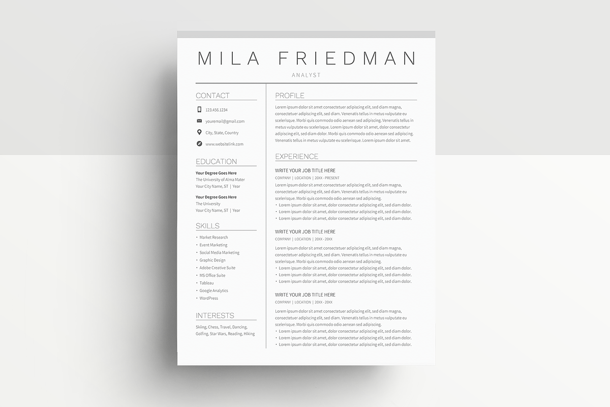 Google Docs Resume Template, a Resume Template by MioDocs