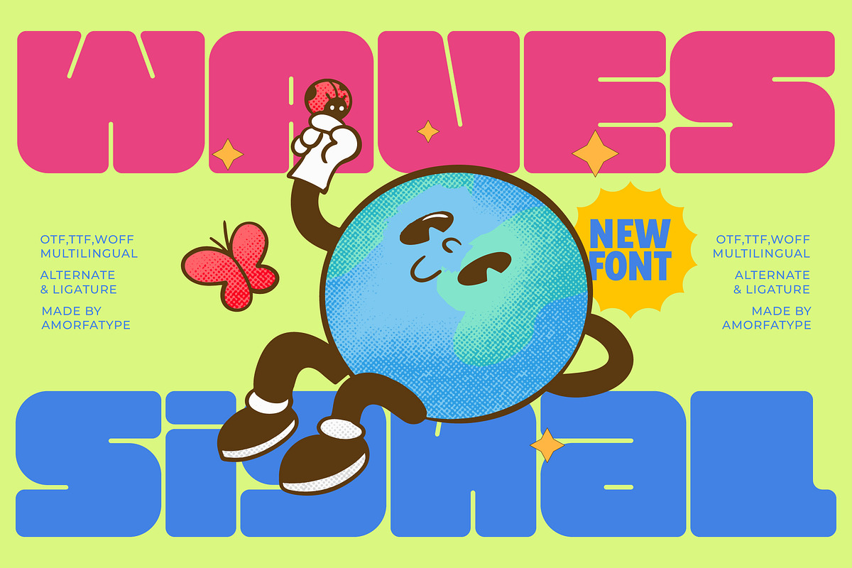 Waves Signal Bold Display, a Sans Serif Font by AmorfaType (Photo 1 of 10)