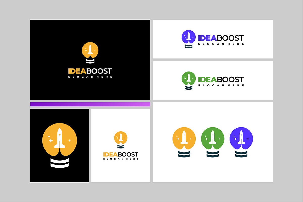 Set of Idea boost Logo designs, a Branding & Logo Template by Lucky Creative (Photo 5 of 5)