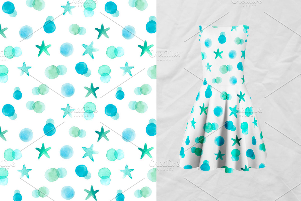 Seaweed watercolor collection, a Pattern Graphic by Katya_lu (Photo 6 of 10)