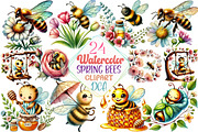 Spring Bees Clipart 2, an Illustration by DreamCafeArt (Thumbnail 1 of 5)