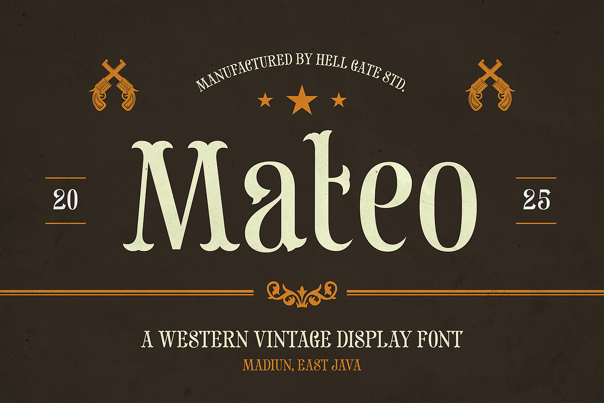 Mateo a Western Vintage Display Font, a Serif Font by GRVS Studio (Photo 1 of 4)