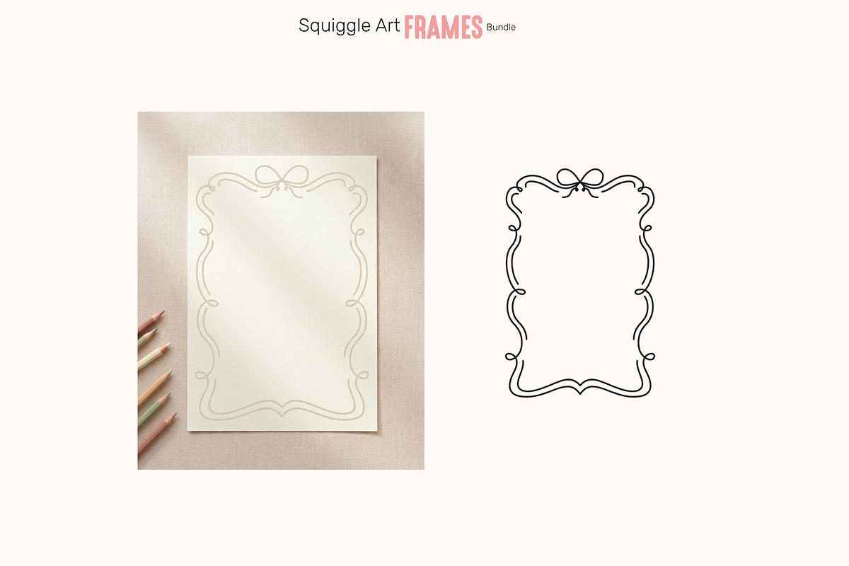 Squiggle Art Frames Bundle, an Object Illustration by moja doodle (Photo 7 of 7)