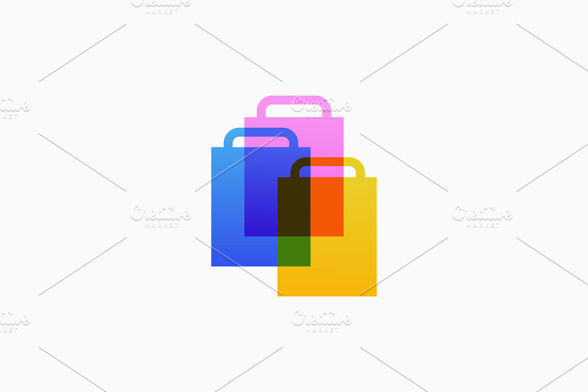 three shop shopping bag triple logo, a Branding & Logo Template by VASTARD STUDIO