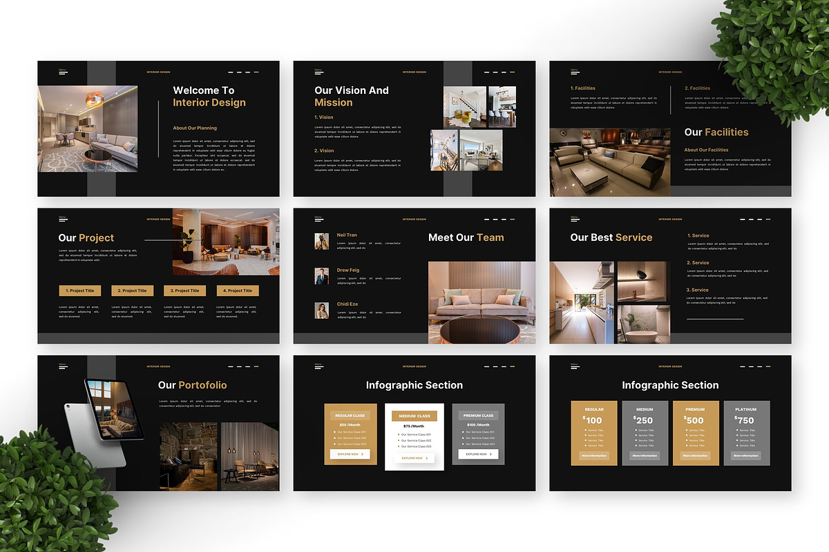 Interior Design - Interior PPT, a Presentation Template by Deepslide Studio (Photo 5 of 6)