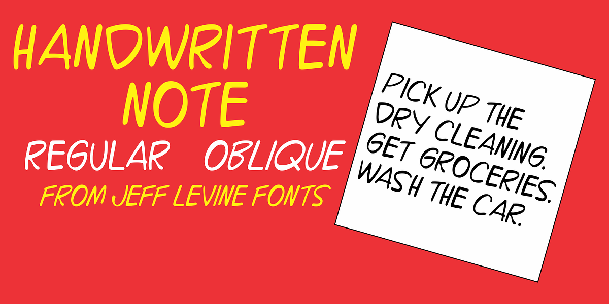 Handwritten Note JNL, a Handwritten Font by Jeff Levine Fonts (Photo 1 of 5)
