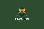 Farming Sunrise Linear Shape Logo, a Branding & Logo Template by Signatoro (Thumbnail 1 of 3)