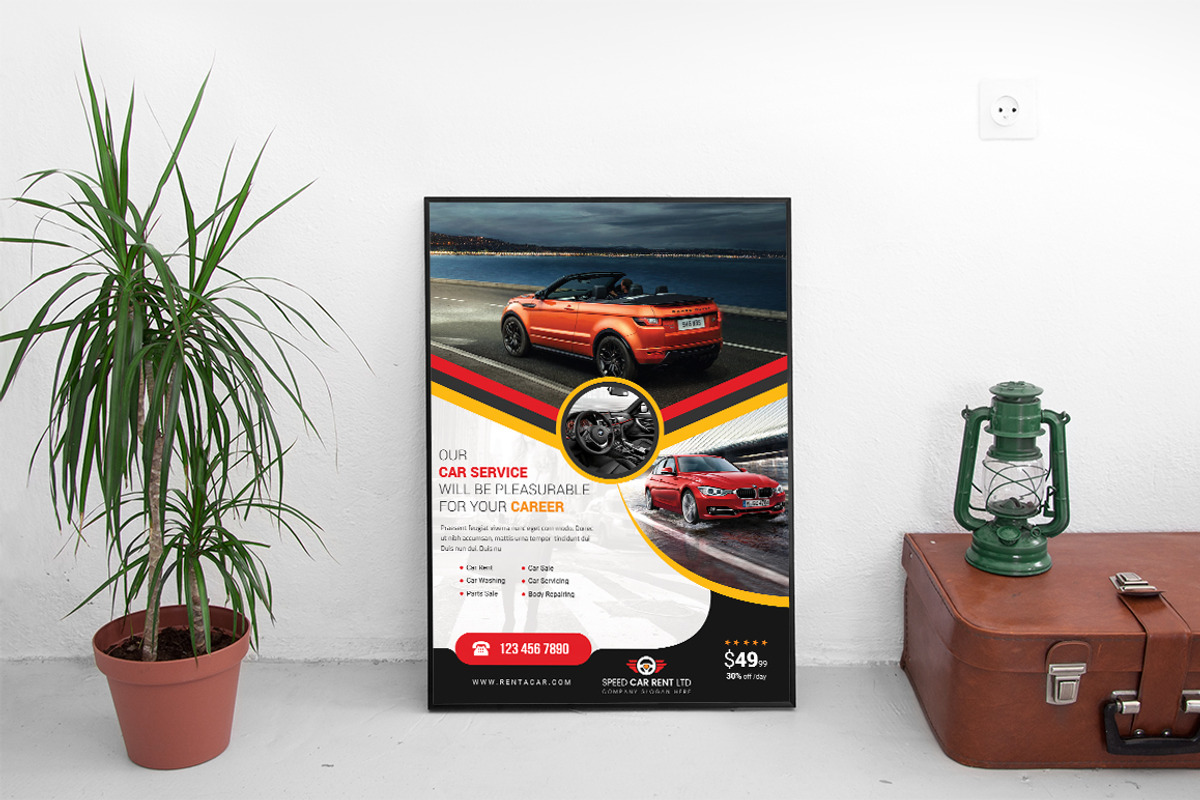 10 Rent A Car Posters Bundle, a Flyer Template by Imagine Design Studio