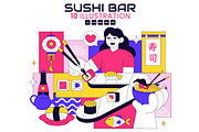 10 Sushi Bar Illustration, a Food Illustration by denayunebgt (Thumbnail 1 of 4)