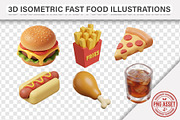 3D Isometric Fast Food Items - PNG, a Food Illustration by Nurlan's shop (Thumbnail 1 of 7)