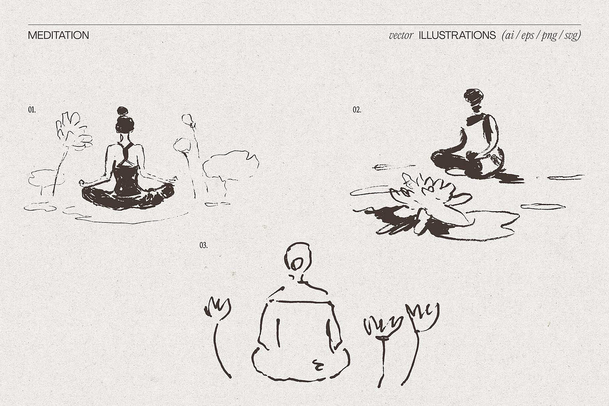 Wellness And Yoga Illustrations, a Sport Illustration by TheMountBirdStudio (Photo 9 of 18)