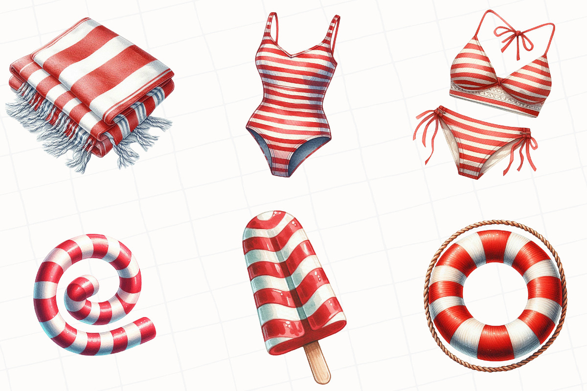 Watercolor Swimming Clipart, an Illustration by OK Design (Photo 2 of 5)