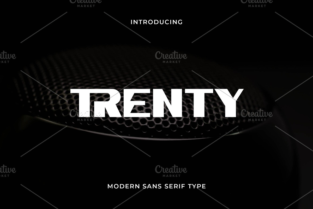 Trenty Display Logo Font, a Sans Serif Font by Artiveko (Photo 1 of 8)