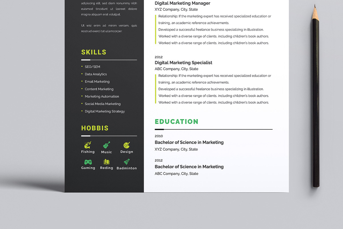 Minimalist Resume Layout, a Resume Template by MightyDesign (Photo 3 of 8)