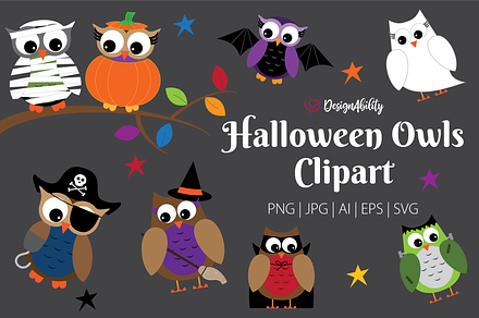 Halloween Owls Clipart