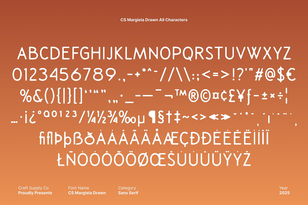 CS Margiela Drawn, a Sans Serif Font by Craft Supply Co. (Photo 8 of 8)