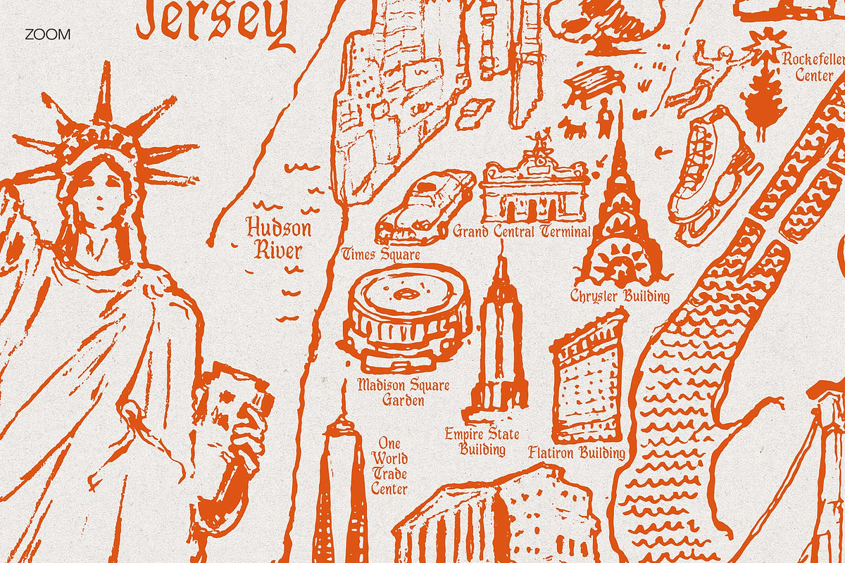 New York City Hand-Drawn Map, an Empty State Illustration by TheMountBirdStudio (Photo 6 of 8)
