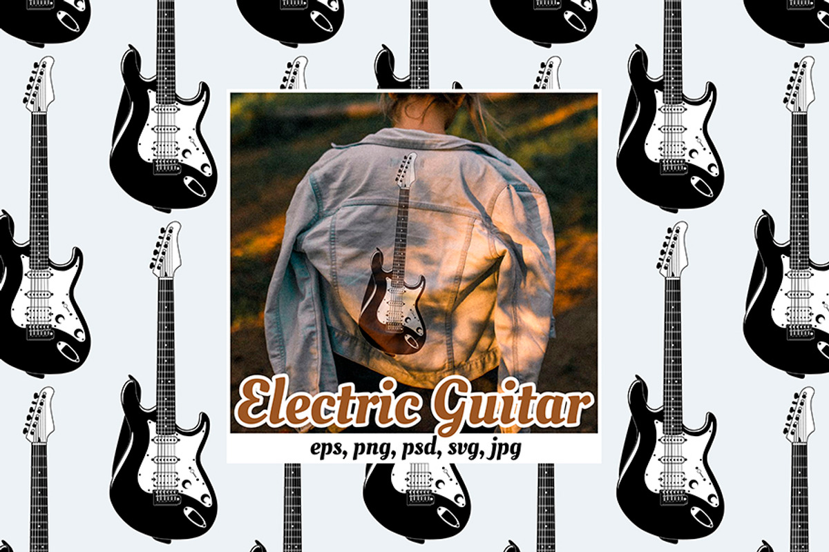 Electric Guitar - seamless patterns, an Object Illustration by Anastasia Cuza (Photo 1 of 3)