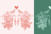 Vintage lily flowers and love birds, a Templates & Theme by Mehendra Art (Thumbnail 2 of 3)