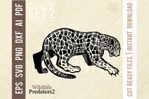 Jaguar SVG File - Wildlife Stencils