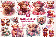 Highland Cow Valentine's Day PNG, an Illustration by SinaCreation (Thumbnail 1 of 5)