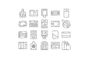 Cutting board kitchen utensil line, an Object Graphic by pikepicture
